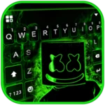 neon green dj keyboard theme android application logo